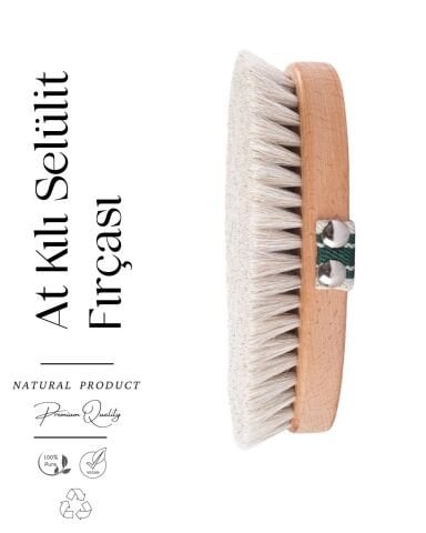 %100 Doğal At Kılı Selülit Fırçası (Saklama Kesesi Hediyeli)
