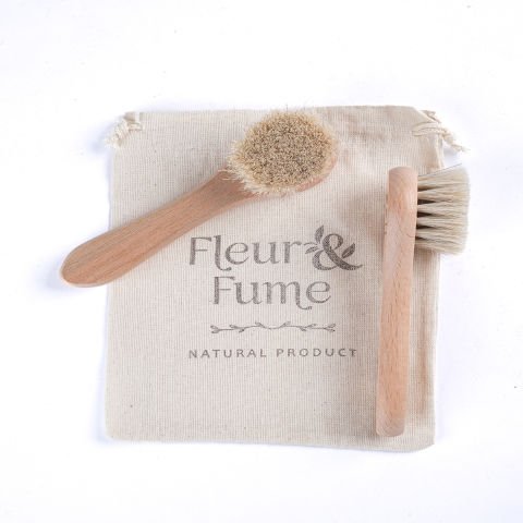 %100 Doğal At Kılı Yüz Fırçası(Saklama Kesesi Hediyeli)