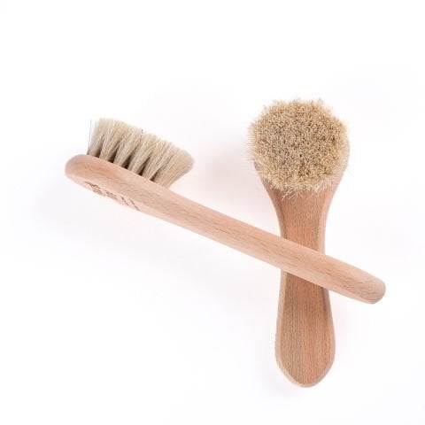 %100 Doğal At Kılı Yüz Fırçası(Saklama Kesesi Hediyeli)