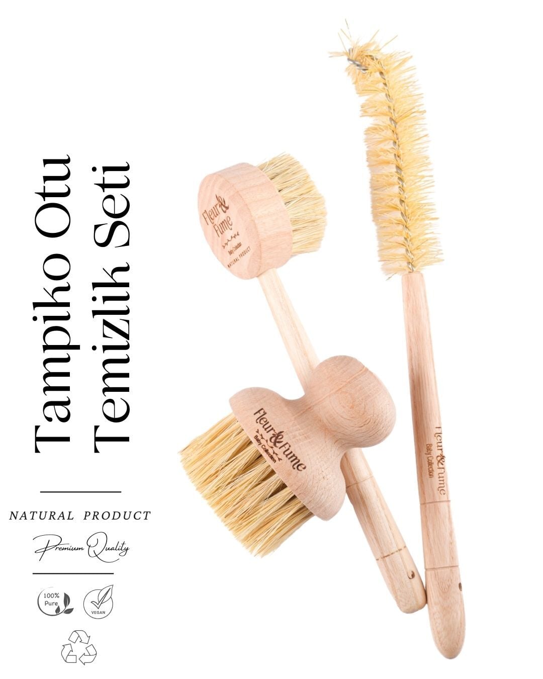 Bebek Ürünleri Temizlik Seti( Biberon Fırçası + Saplı Temizlik Fırçası + Büyük Boy Temizlik Fırçası)