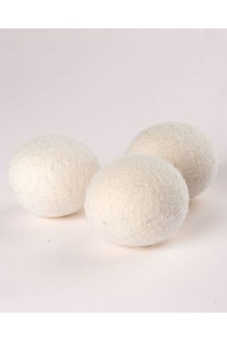 Çamaşır Kurutma Topu %100 Doğal Merinos Koyun Yünü 3 Adet(Kese Hediyeli)
