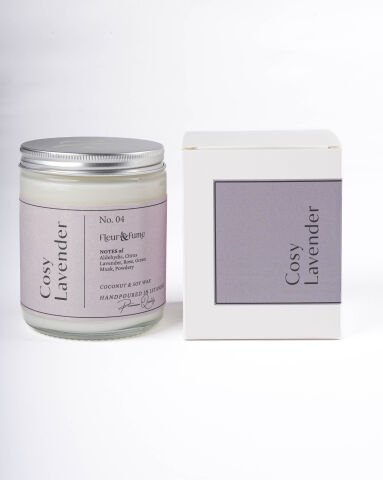 Cosy Lavender - Kokulu Premium Mum - Lavanta ve Pudralı Notaların Spa Etkisi Yaratan Huzuru