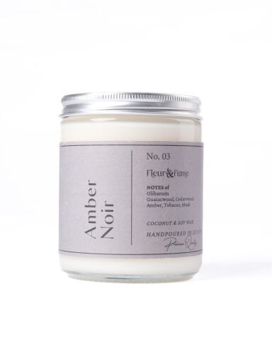 Amber Noir - Kokulu Premium Mum - Gizemli Odunsu Notalar, Kehribarın Sofistike Uyumu