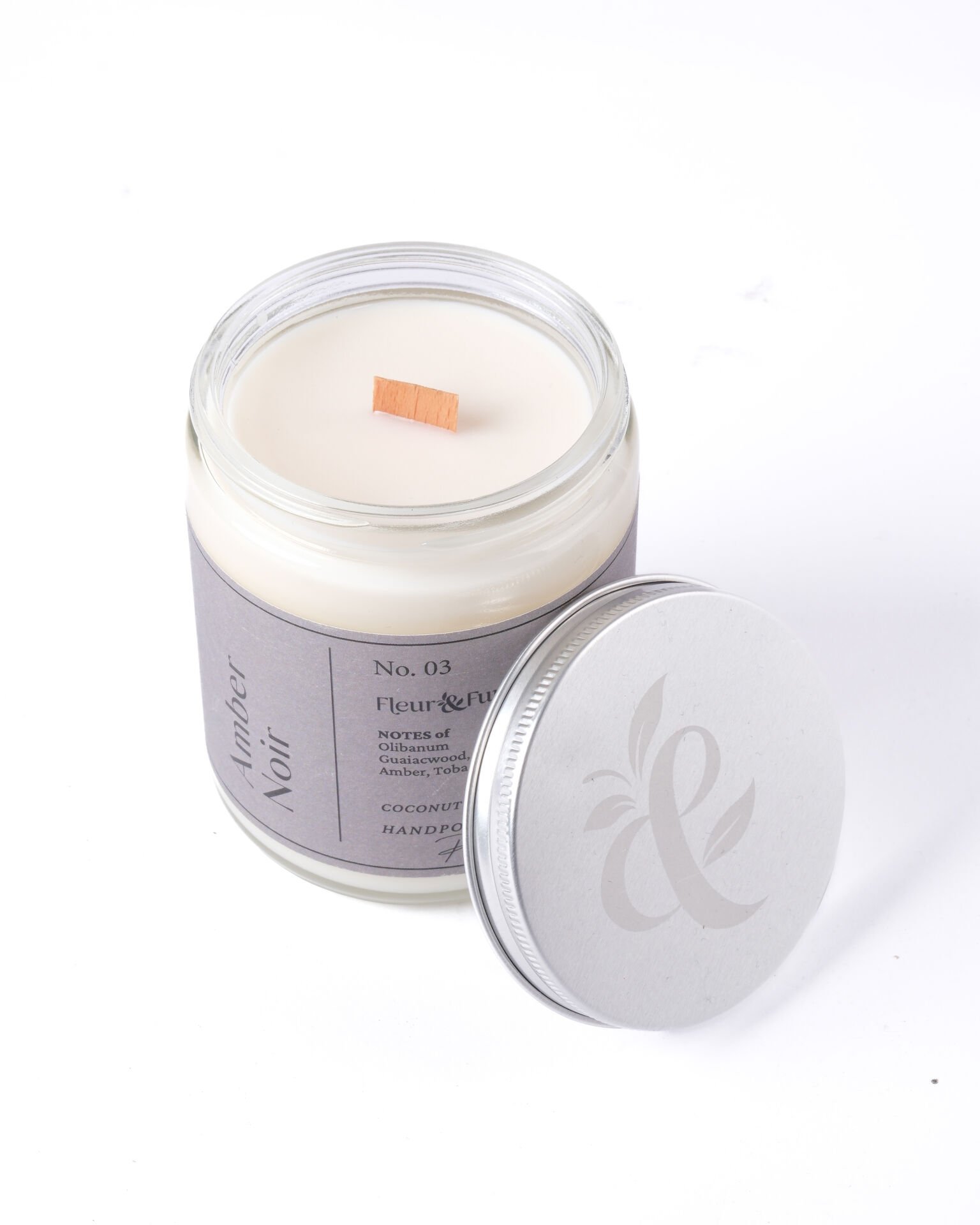 Amber Noir - Kokulu Premium Mum - Gizemli Odunsu Notalar, Kehribarın Sofistike Uyumu