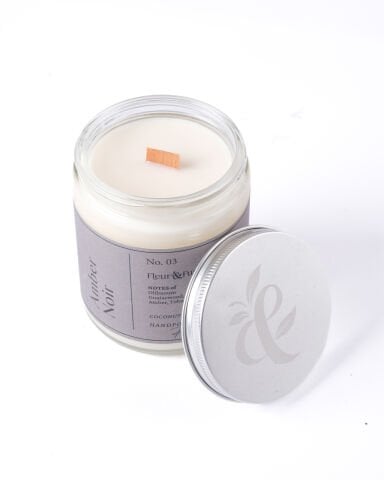 Amber Noir - Kokulu Premium Mum - Gizemli Odunsu Notalar, Kehribarın Sofistike Uyumu