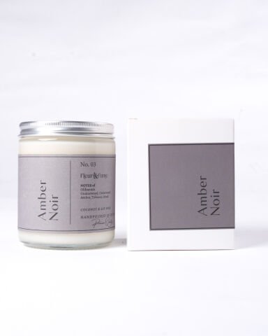 Amber Noir No.03 - Kokulu Premium Mum - Gizemli Odunsu Notalar, Kehribarın Sofistike Uyumu