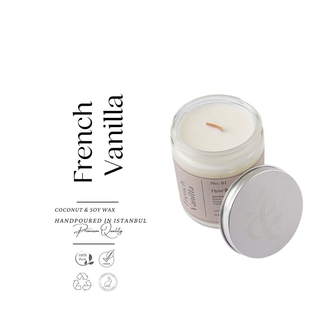 French Vanilla No.01 - Kokulu Premium Mum - Kremsi Vanilya ve Sıcak Baharatların Rahatlatıcı Kucaklaması