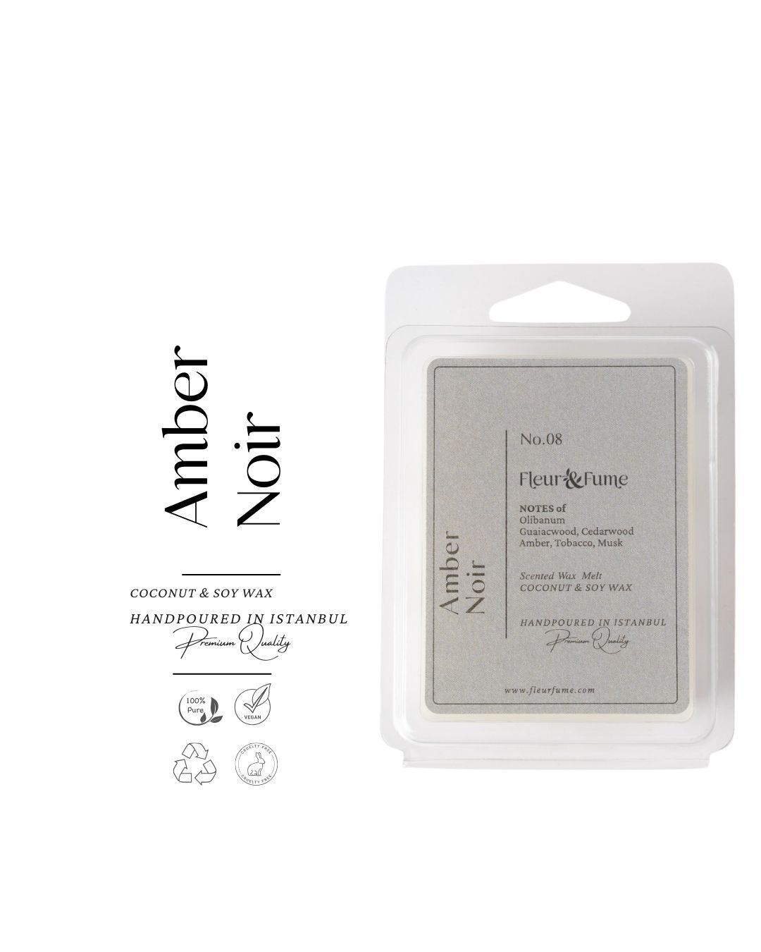 Amber Noir - Premium Wax Melt Tablet - Sofistike Mekanlar