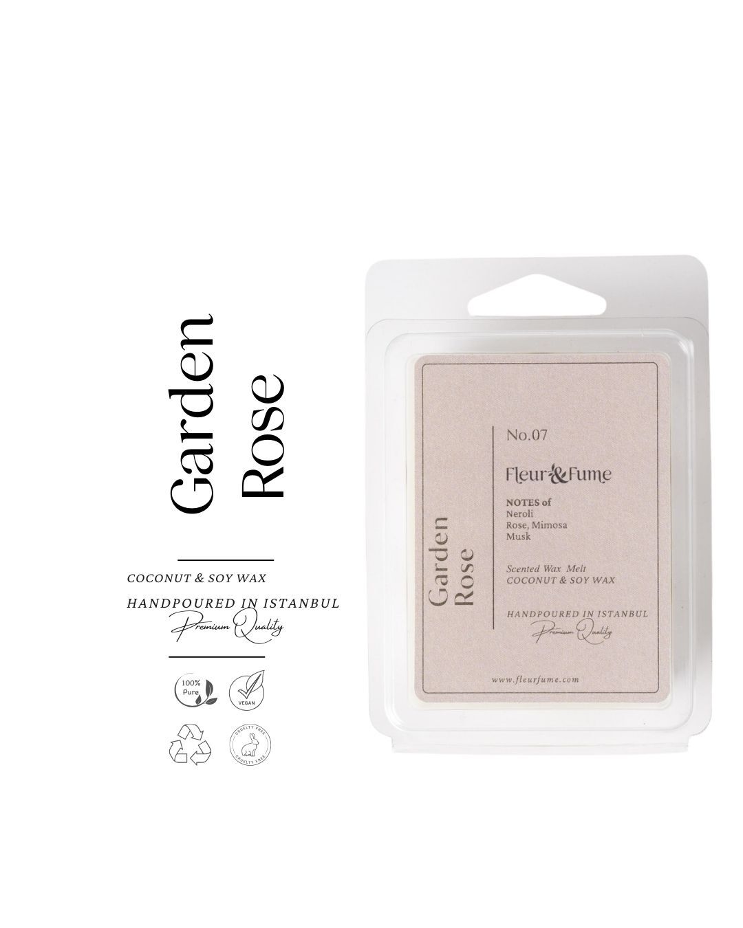 Garden Rose - Premium Wax Melt Tablet - Alevsiz Gül Bahçesi Esintisi